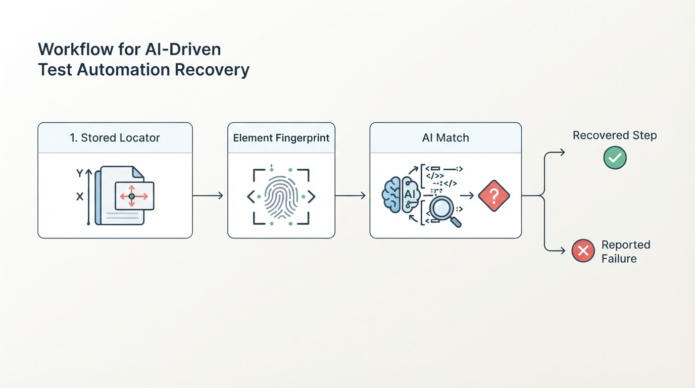 Workflow diagram for ai in test automation.