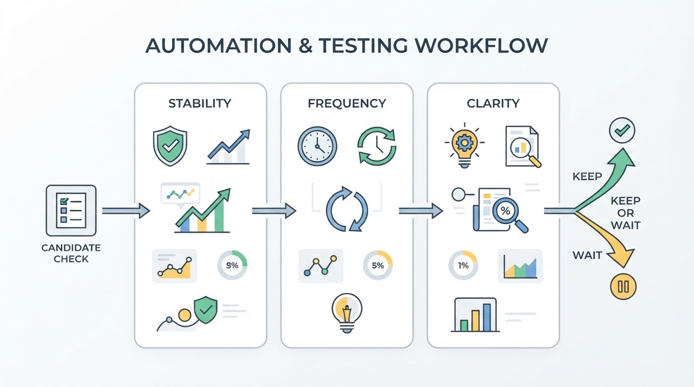 Workflow diagram for automation and testing.